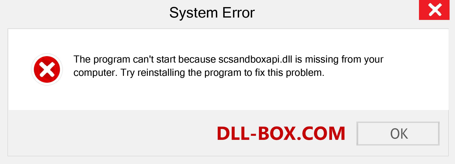  scsandboxapi.dll file is missing?. Download for Windows 7, 8, 10 - Fix  scsandboxapi dll Missing Error on Windows, photos, images